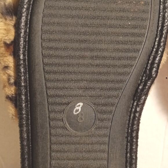 Laundry by Shelli Segal Leopard Print Furry Bedroom Slippers Sz 8 - Picture 6 of 6